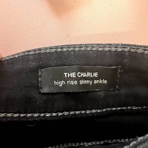 Joes Glossy Waxed Gray Coated The Charlie High Rise Skinny Ankle Jeans Size 28 - Picture 9 of 12